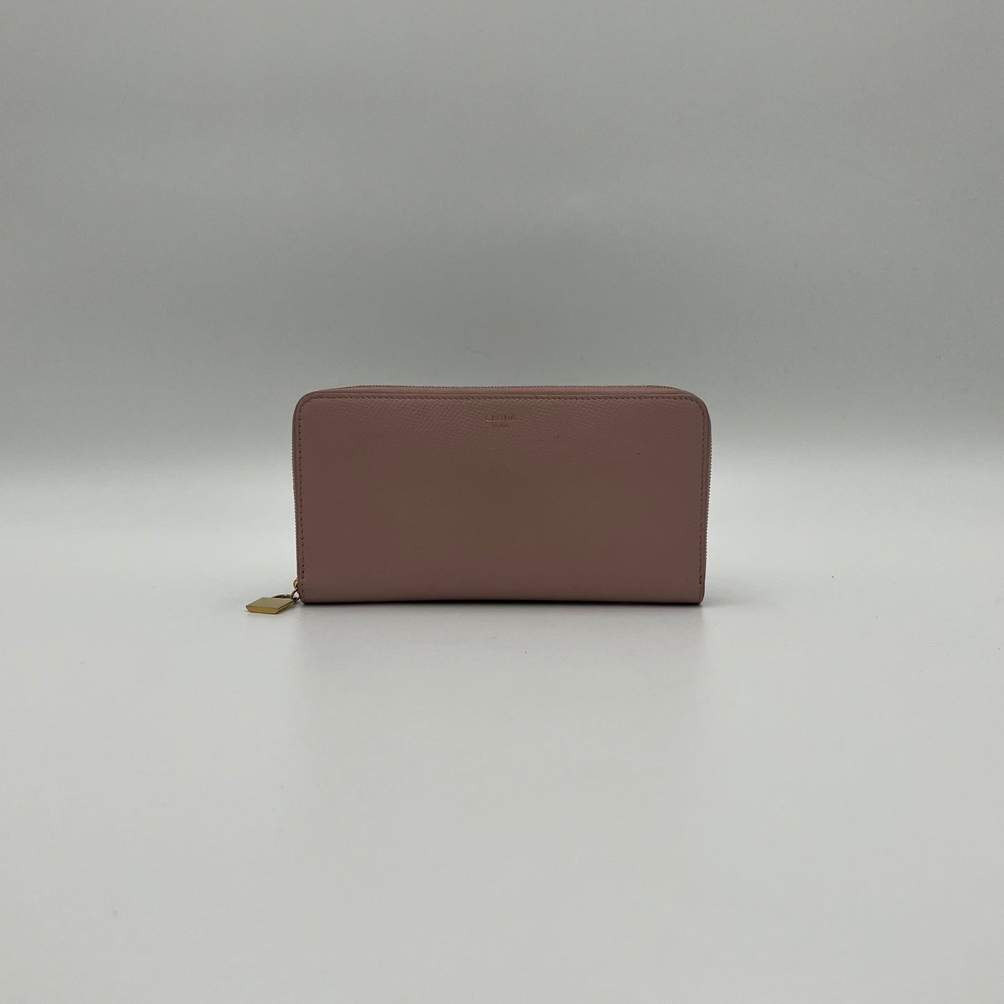 Celine Paris Light Pink Leather Long Zippy Wallet