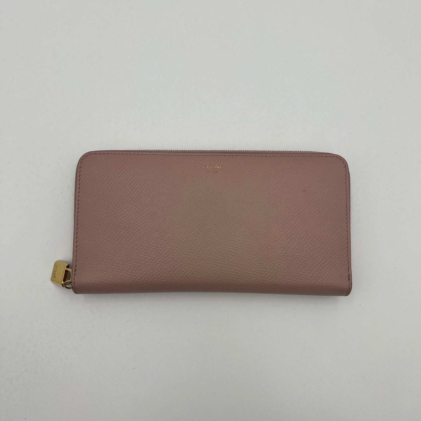 Celine Paris Light Pink Leather Long Zippy Wallet