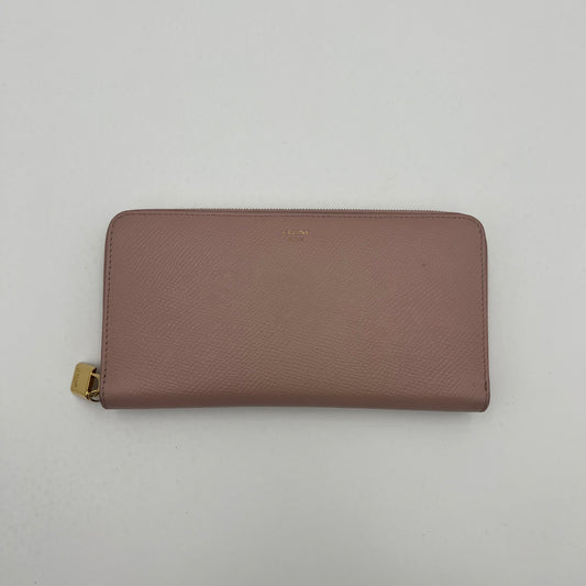 Celine Paris Light Pink Leather Long Zippy Wallet
