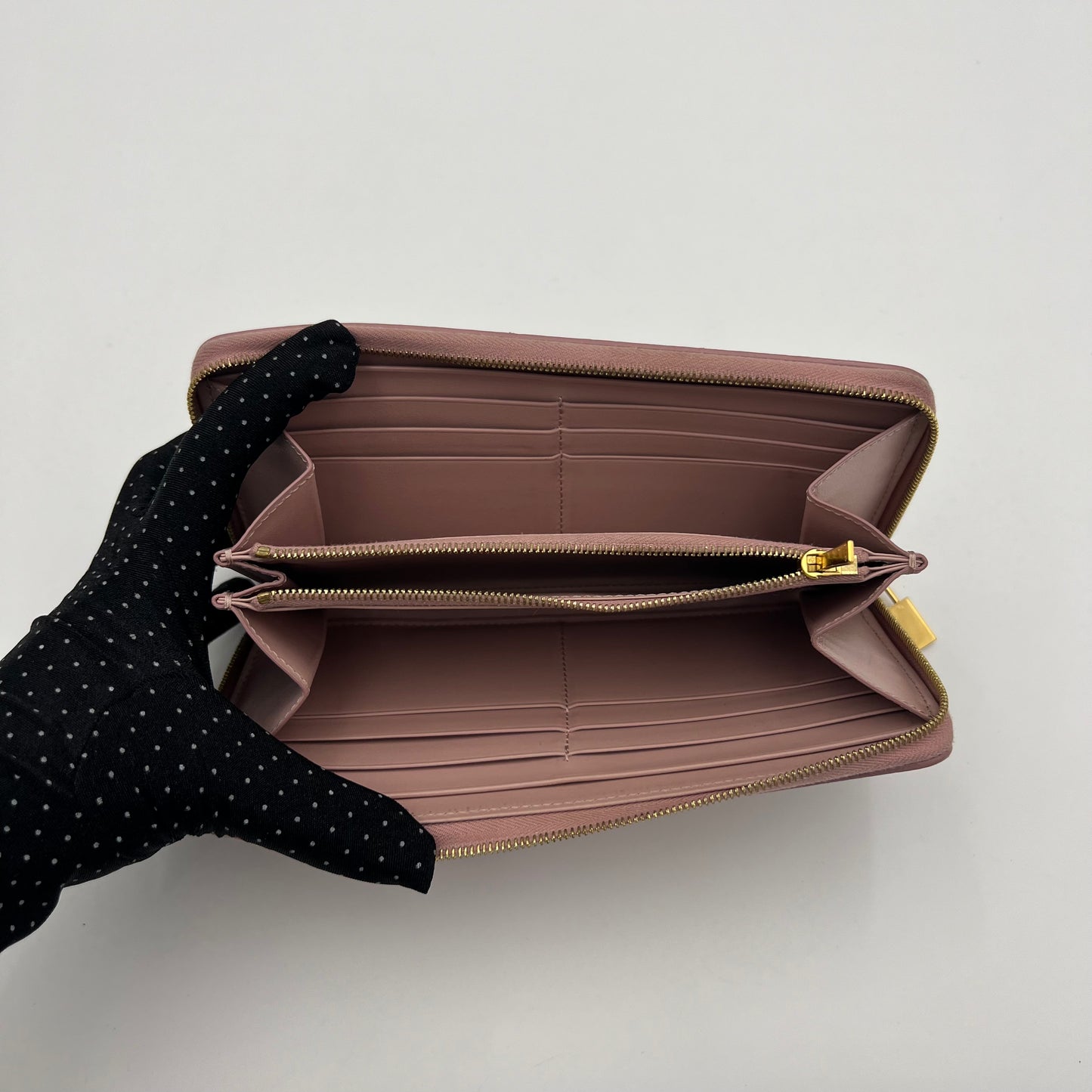 Celine Paris Light Pink Leather Long Zippy Wallet