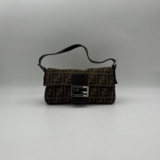 Fendi Brown Zucchino Mamma Baguette GHW
