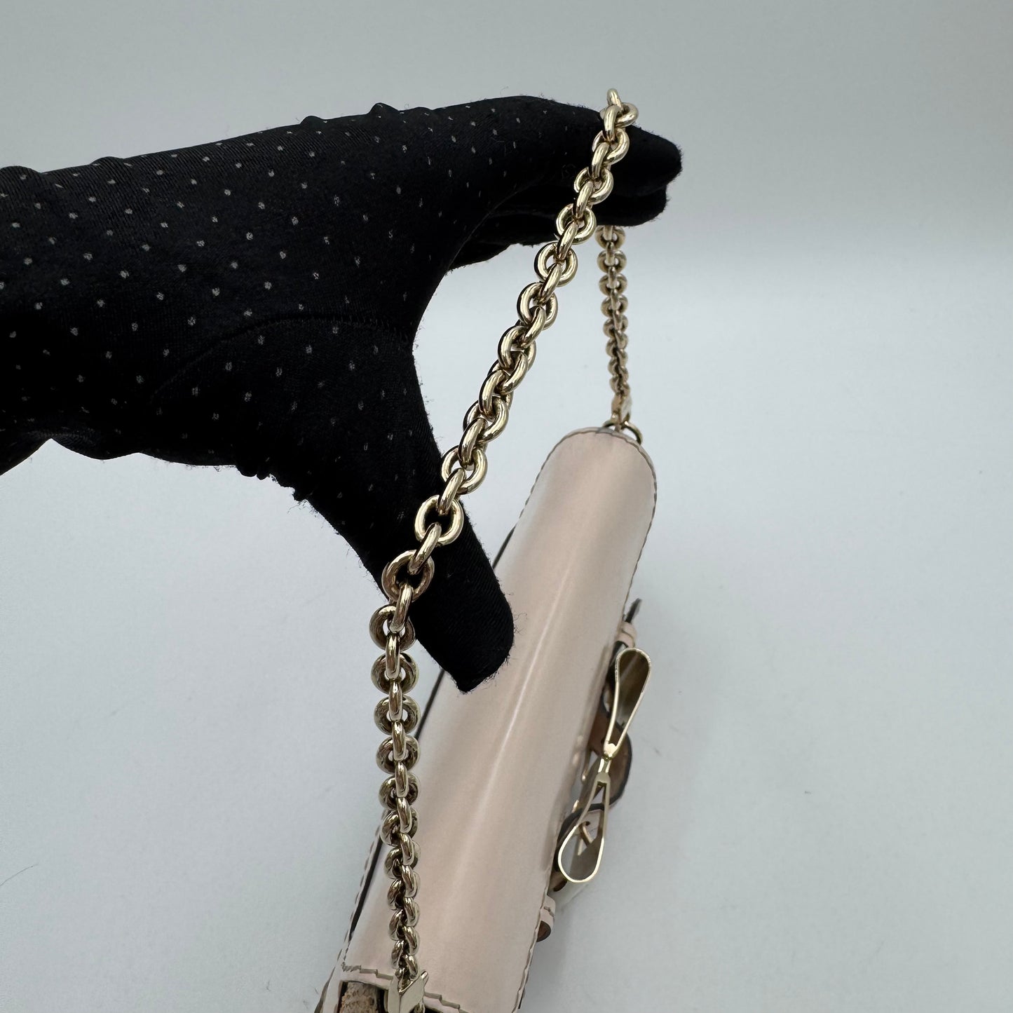Gucci Python Queen Bow Buckle Clutch Chain Bag