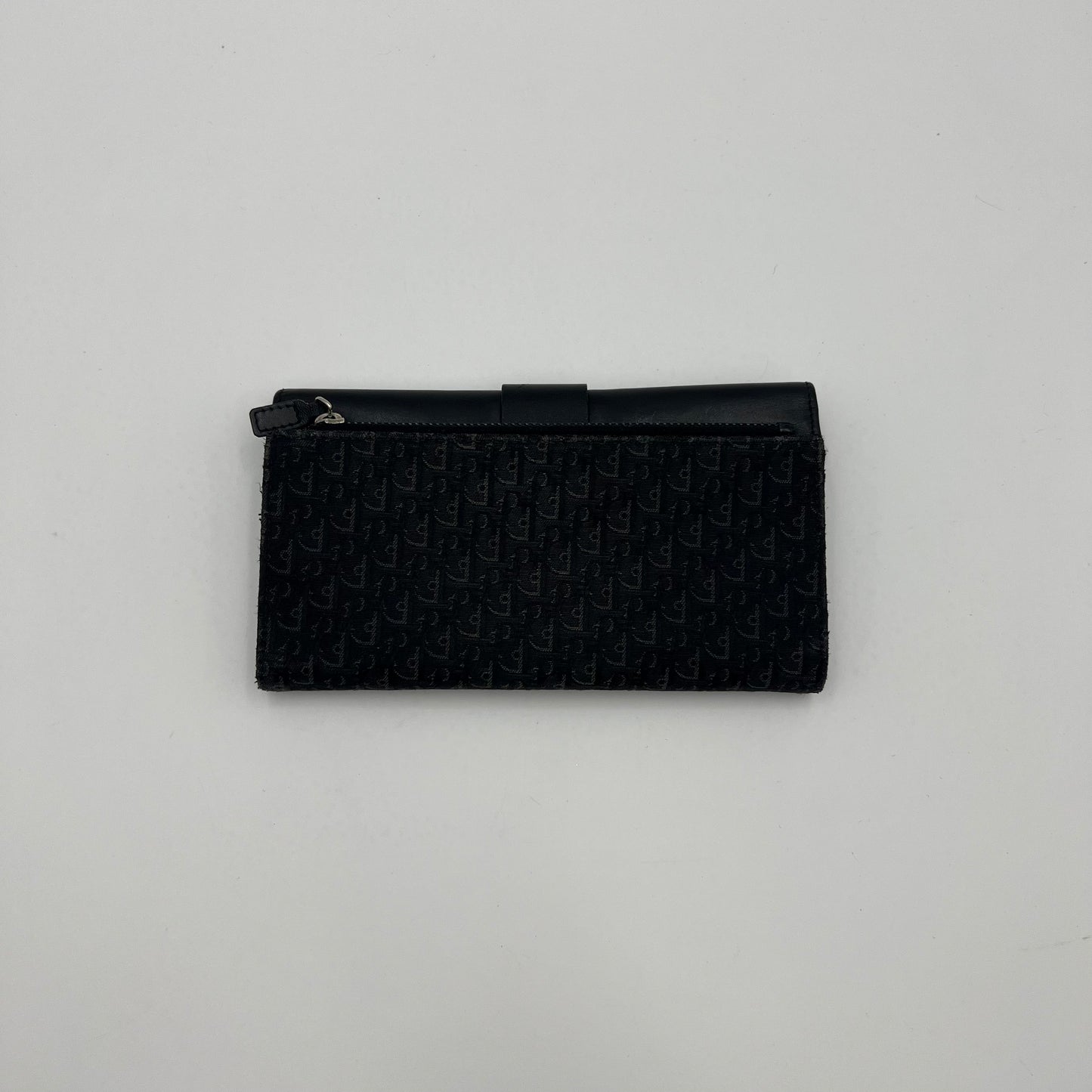 Christian Dior Black Trotter Street Chic Long Trifold Wallet