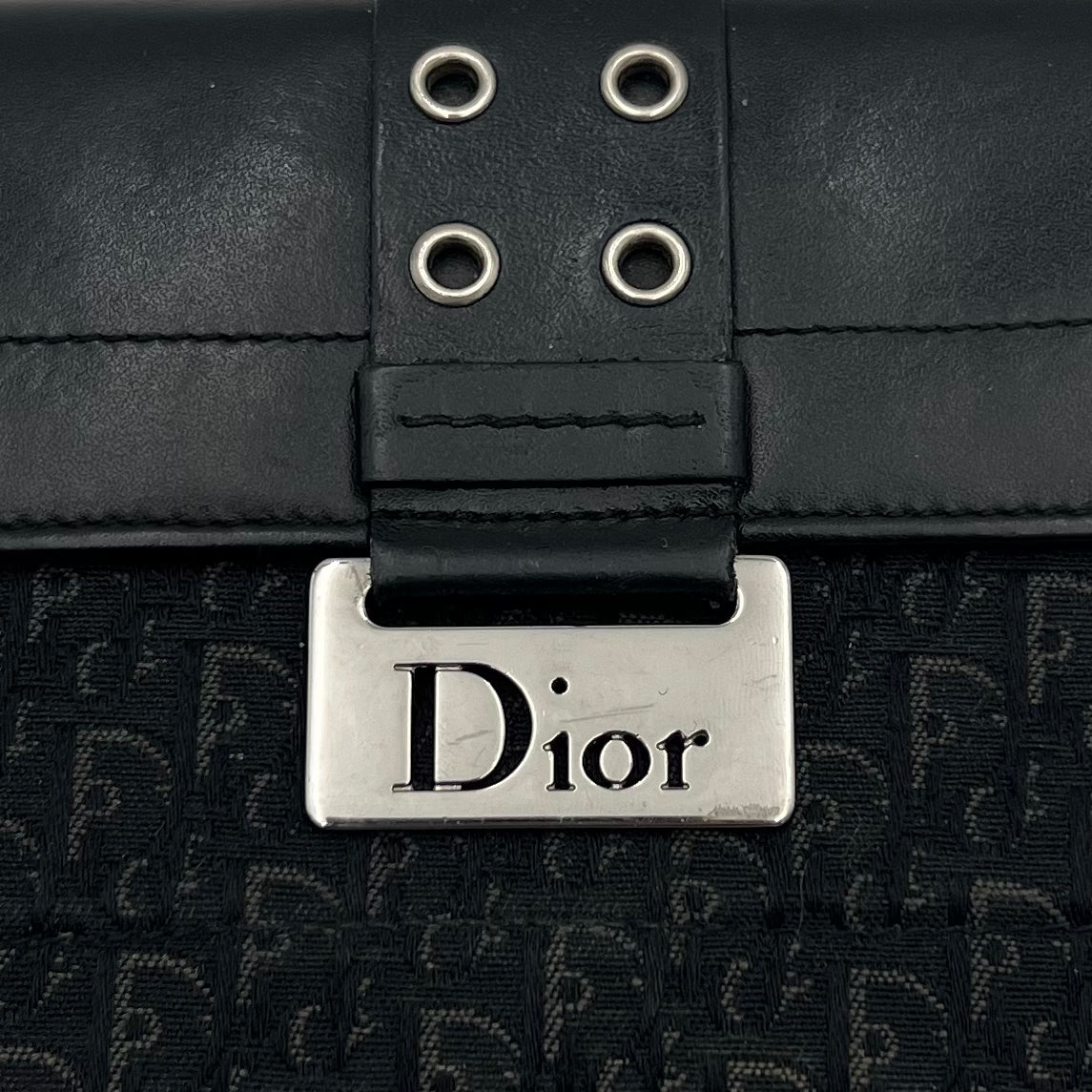 Christian Dior Black Trotter Street Chic Long Trifold Wallet