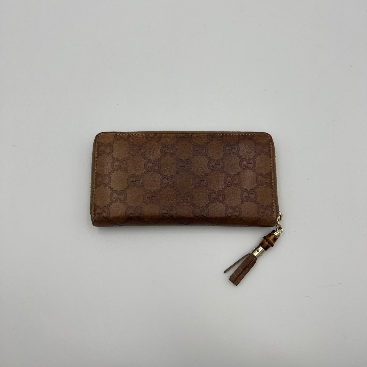 Gucci Brown Guccissima Leather Zippy Long Wallet