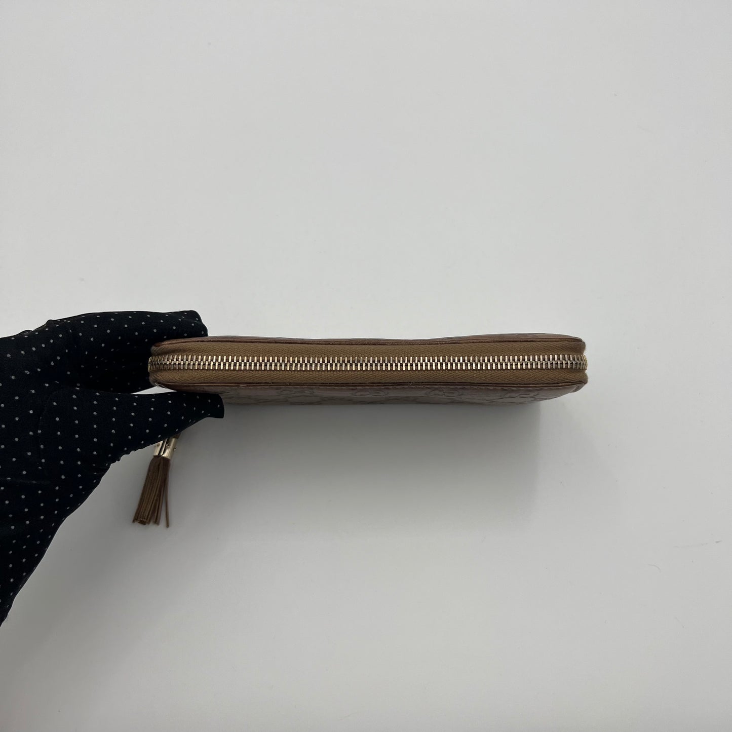 Gucci Brown Guccissima Leather Zippy Long Wallet