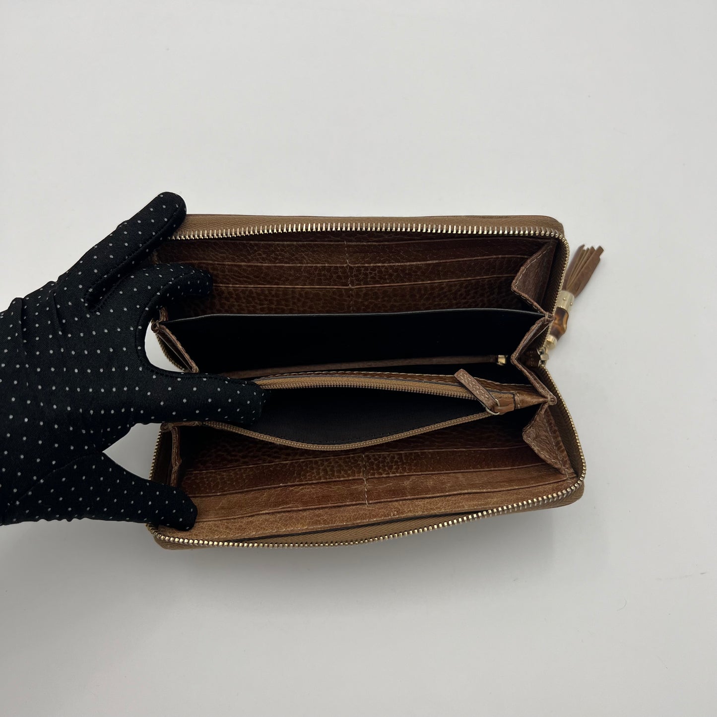 Gucci Brown Guccissima Leather Zippy Long Wallet