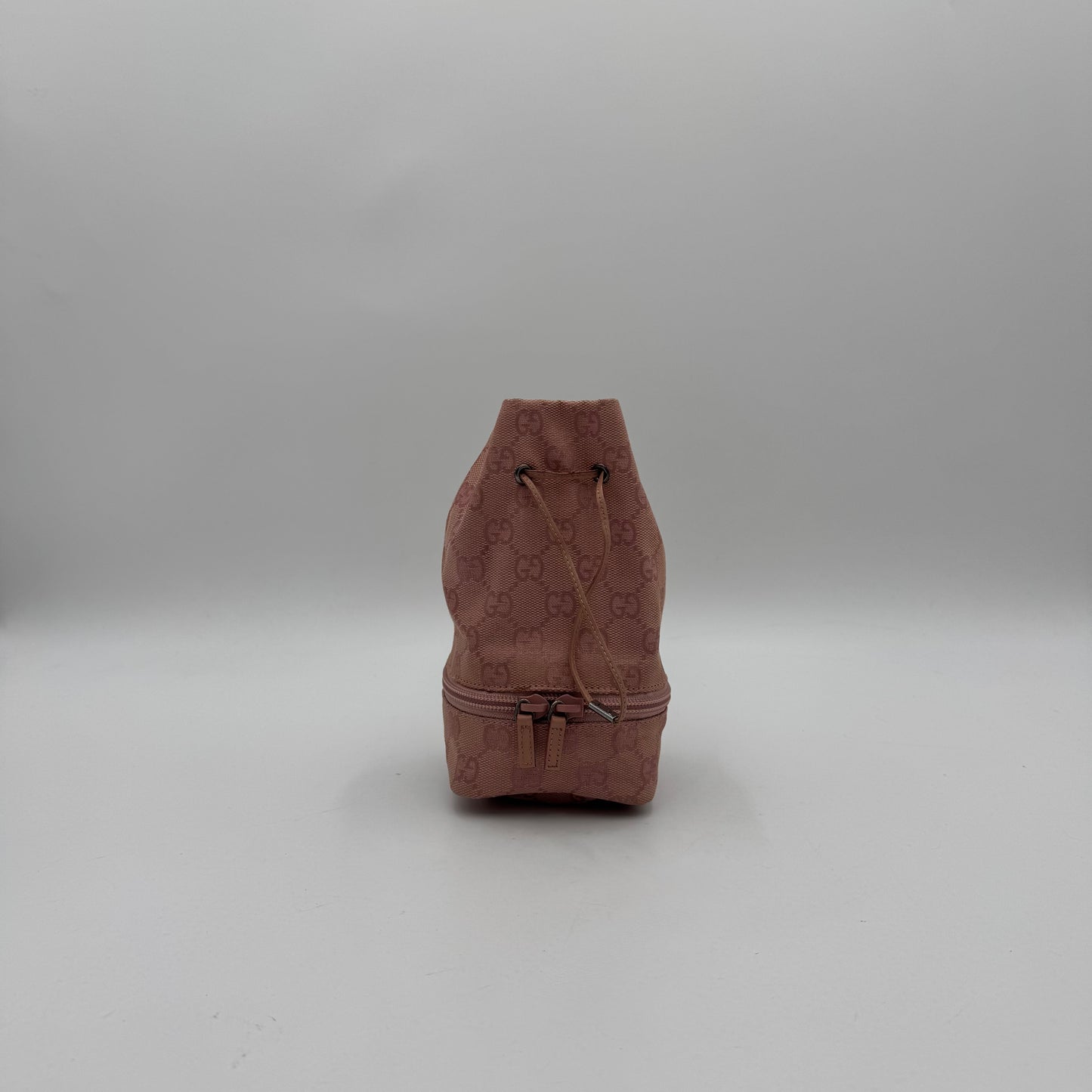Gucci Pink Monogram Canvas Mini Drawstring Bucket Pouch