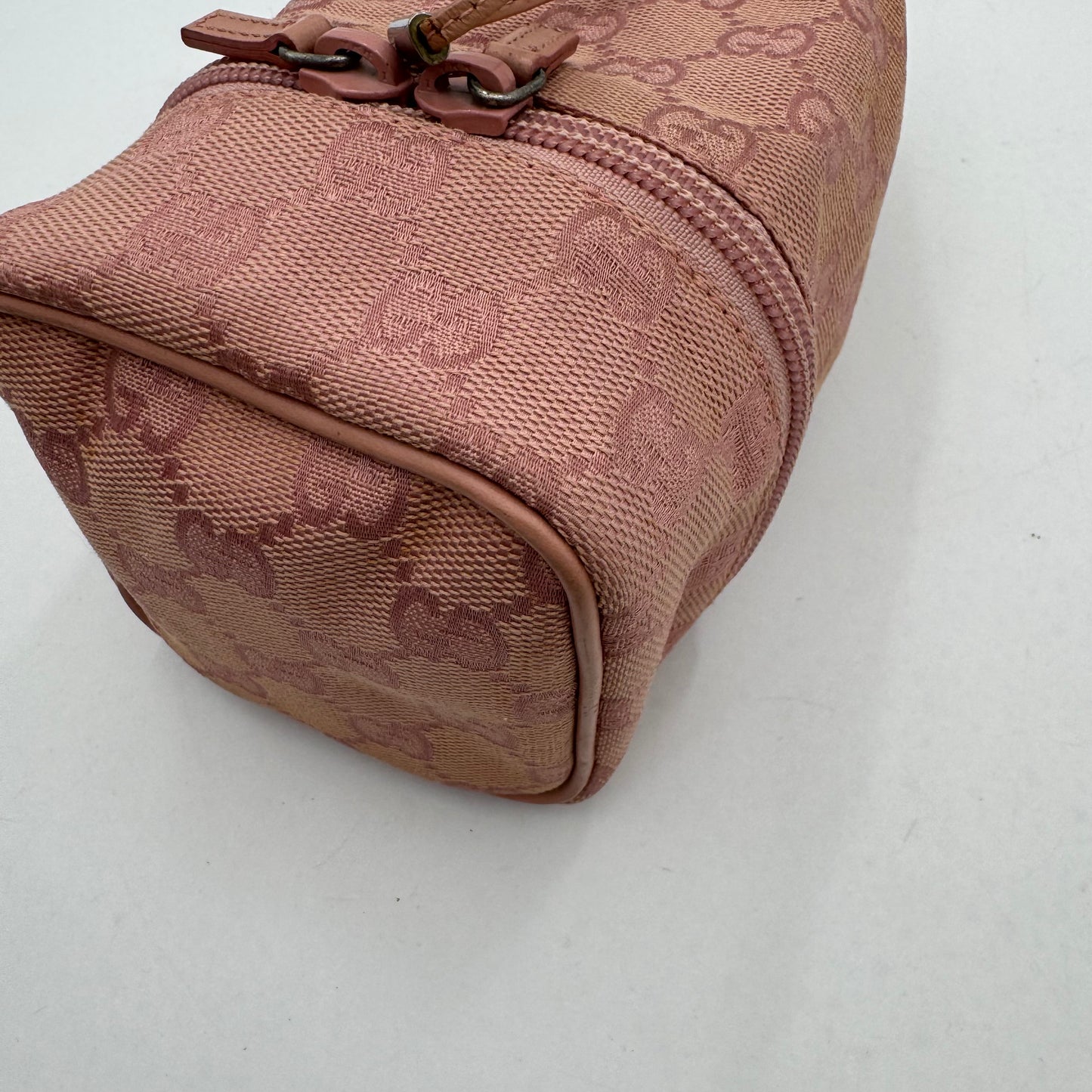 Gucci Pink Monogram Canvas Mini Drawstring Bucket Pouch