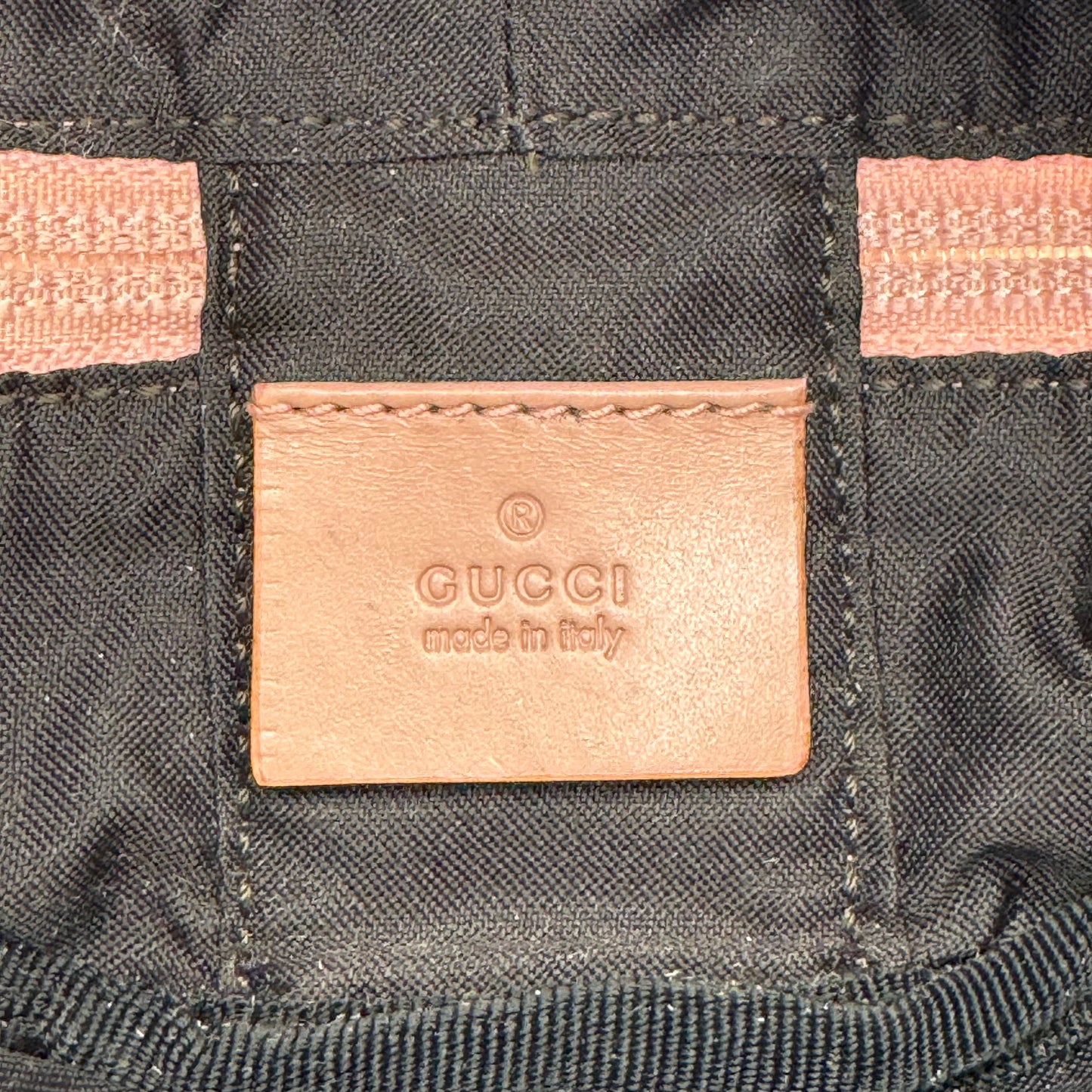 Gucci Pink Monogram Canvas Mini Drawstring Bucket Pouch
