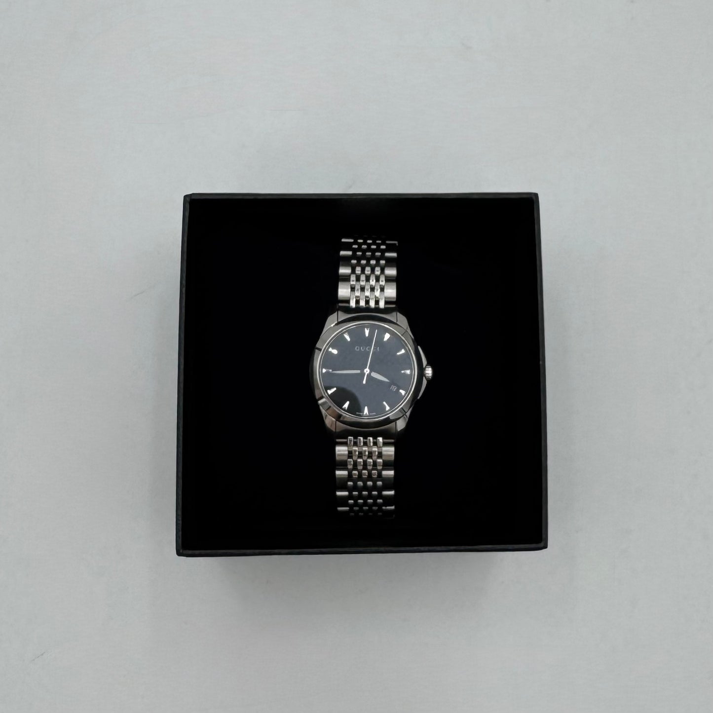 Gucci 126.5 G-Timeless Black Dial Stainless Steel Wristlet Watch