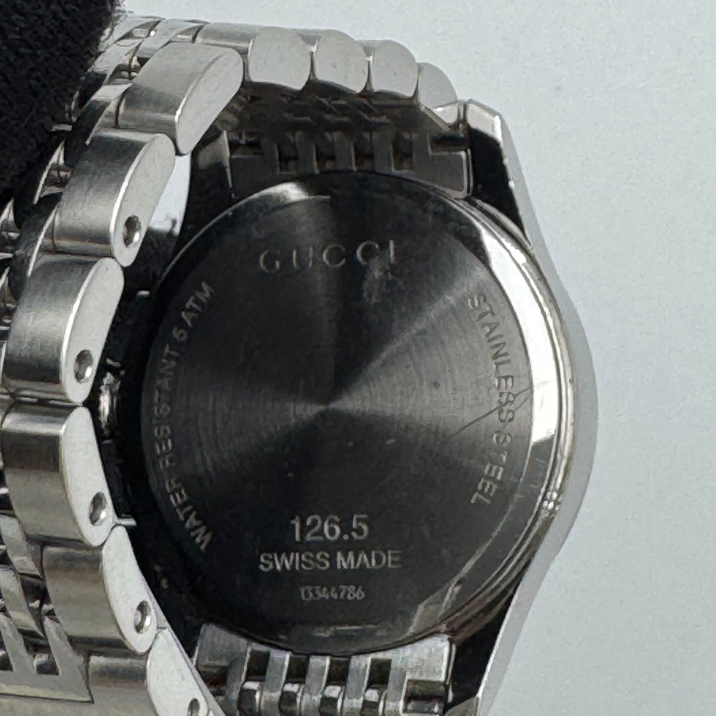 Gucci 126.5 G-Timeless Black Dial Stainless Steel Wristlet Watch