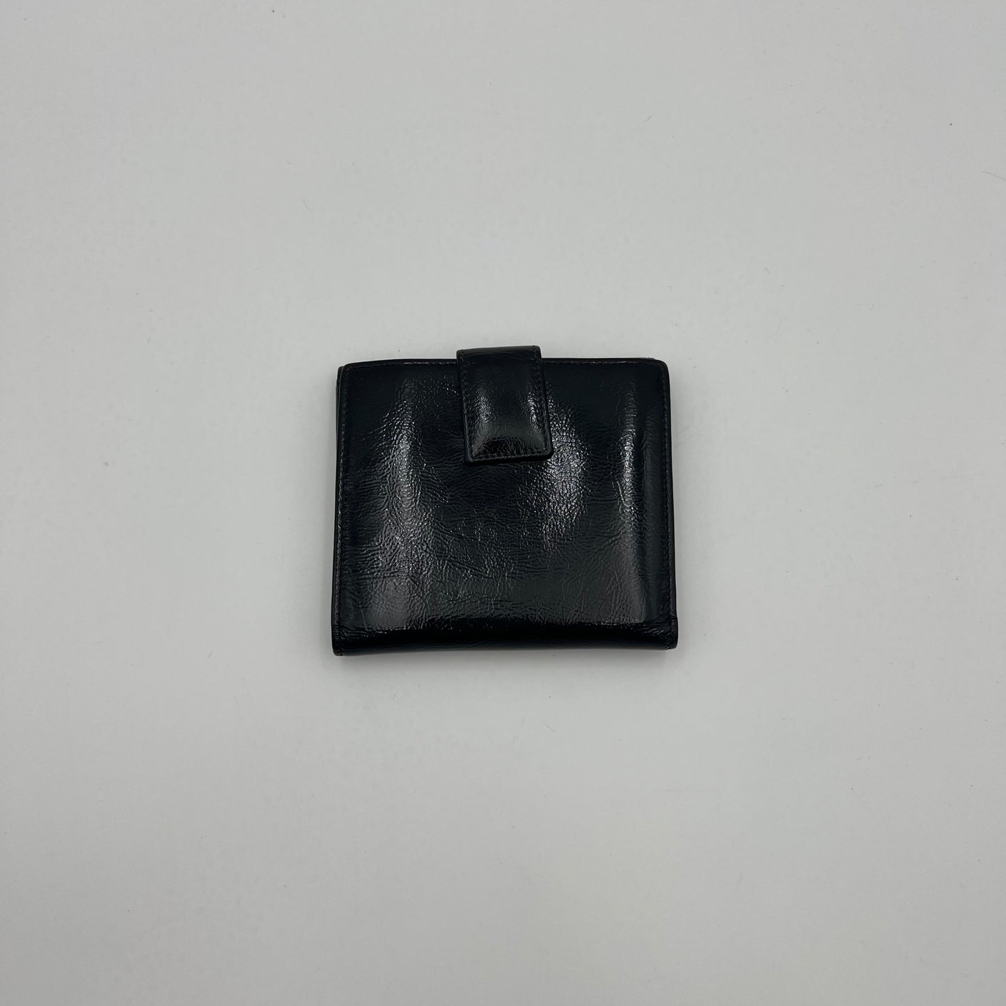 YSL Black Belle de Jour Patent Leather Short Bifold Wallet