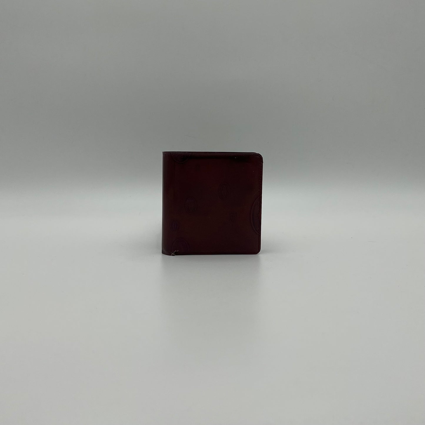 Cartier Paris Burgundy Patent Leather Bifold Short Wallet