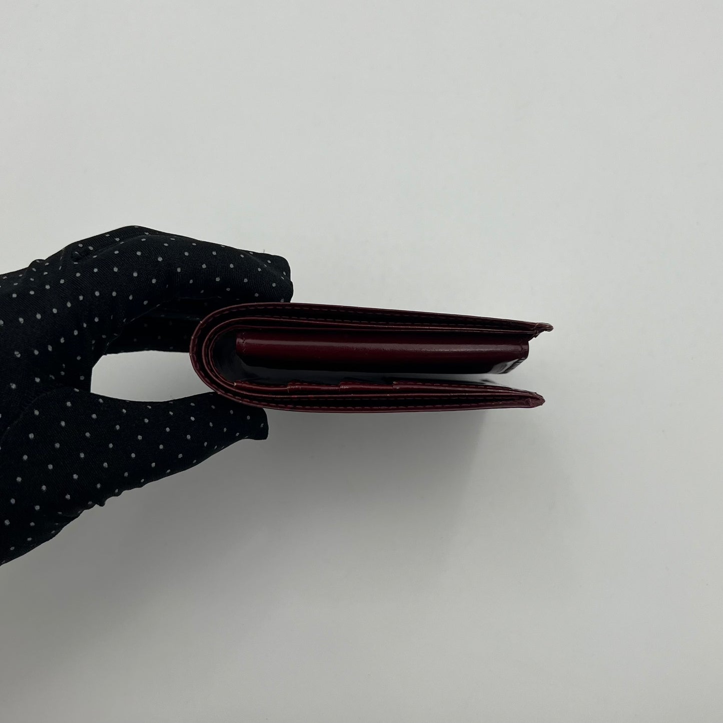 Cartier Paris Burgundy Patent Leather Bifold Short Wallet