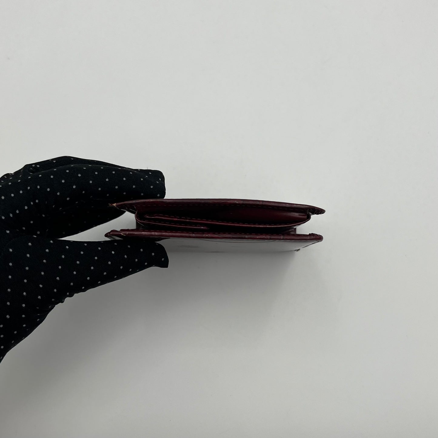 Cartier Paris Burgundy Patent Leather Bifold Short Wallet