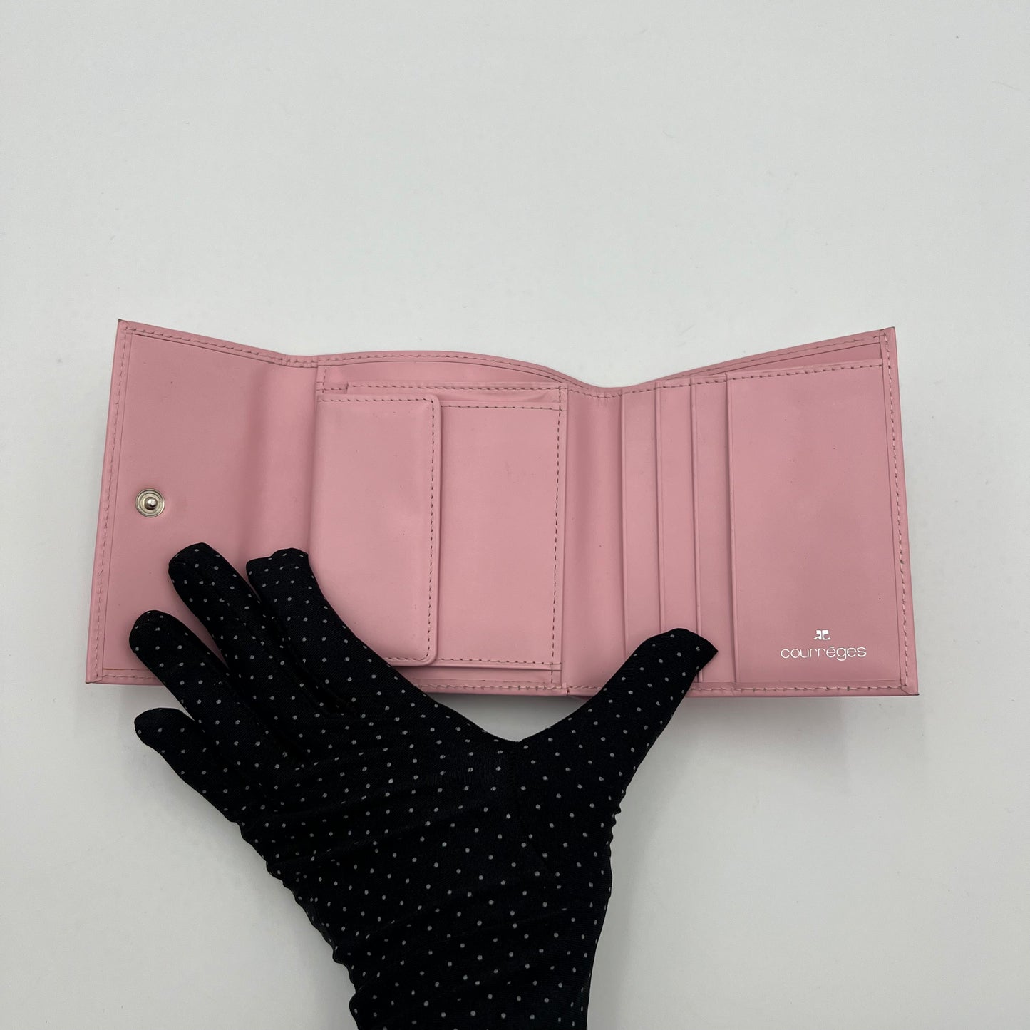 Courreges Pink Trifold Short Wallet