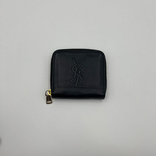 YSL Black Leather Short Compact Wallet