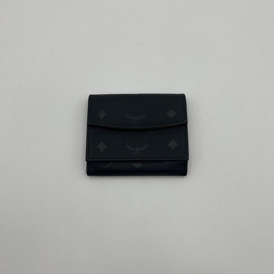 MCM Black Visetos Trifold Short Wallet