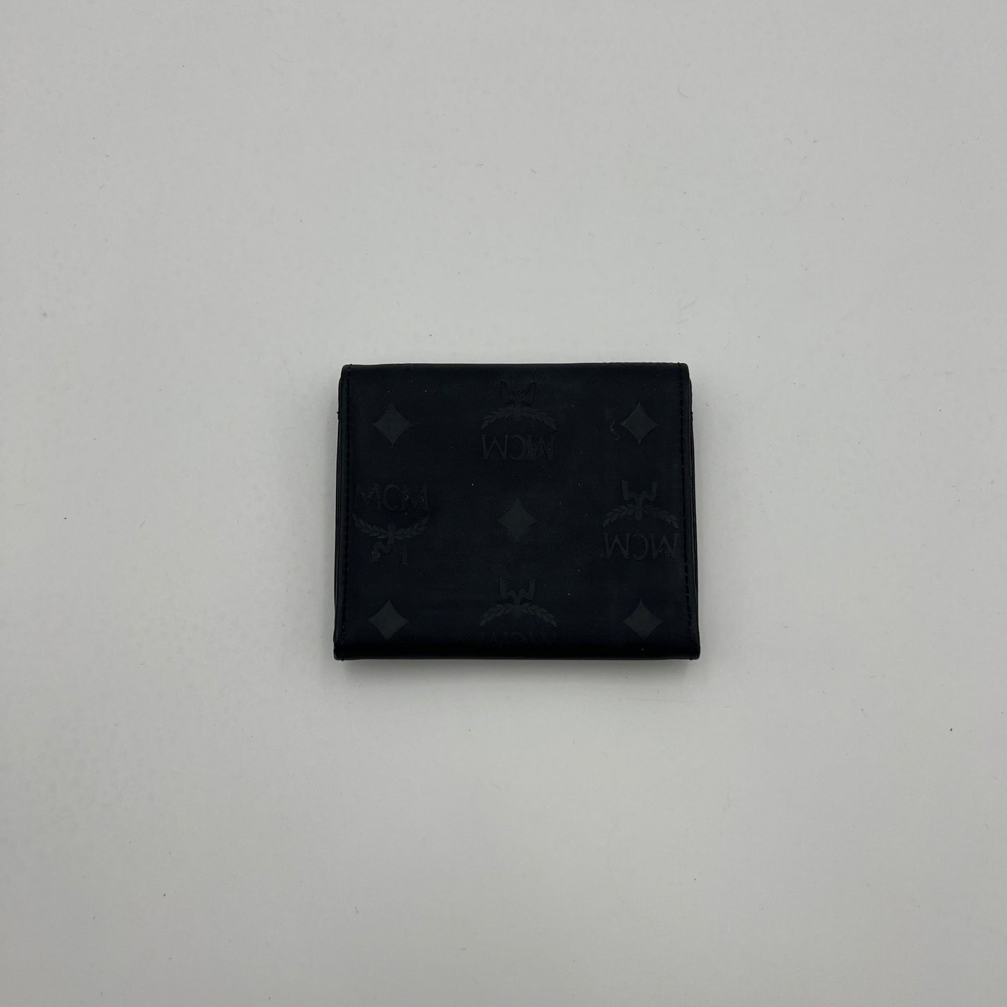 MCM Black Visetos Trifold Short Wallet