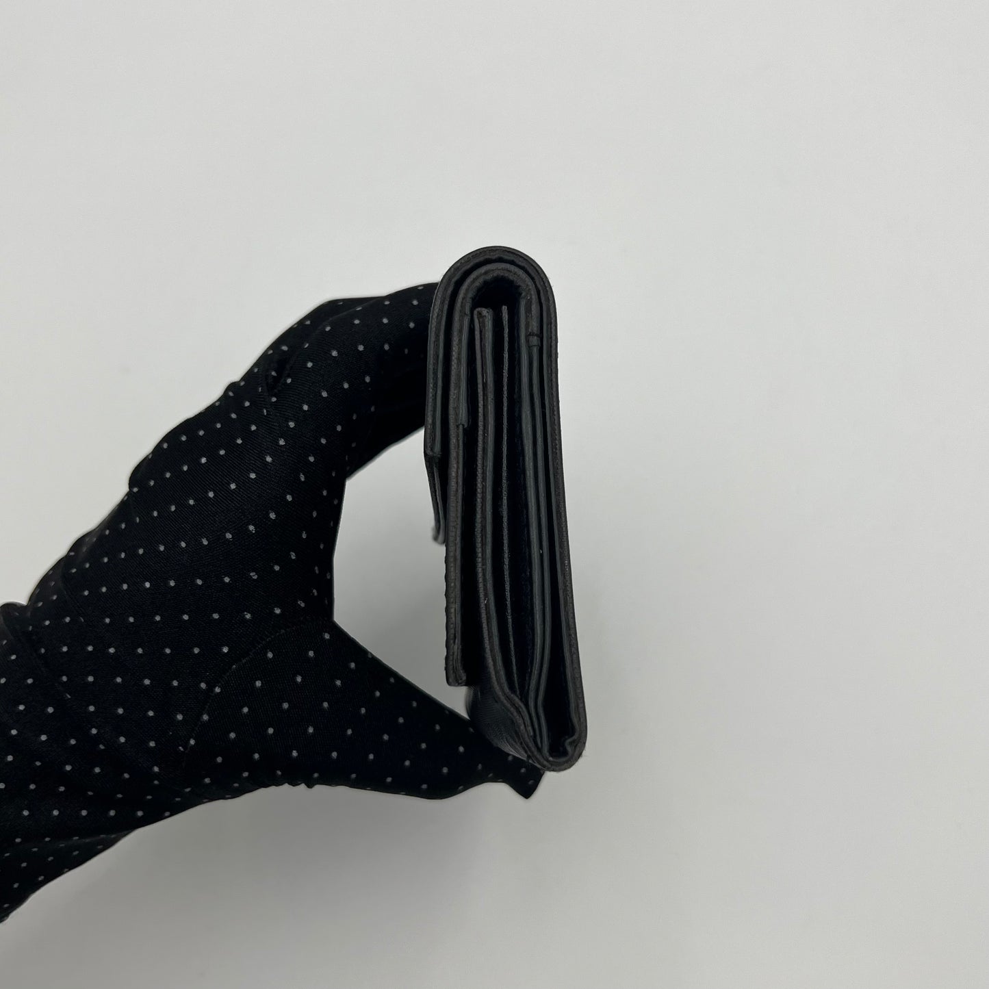 MCM Black Visetos Trifold Short Wallet