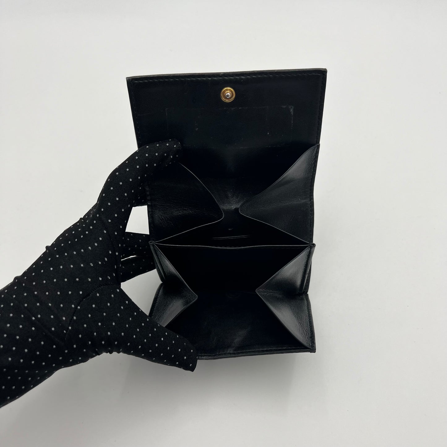 MCM Black Visetos Trifold Short Wallet