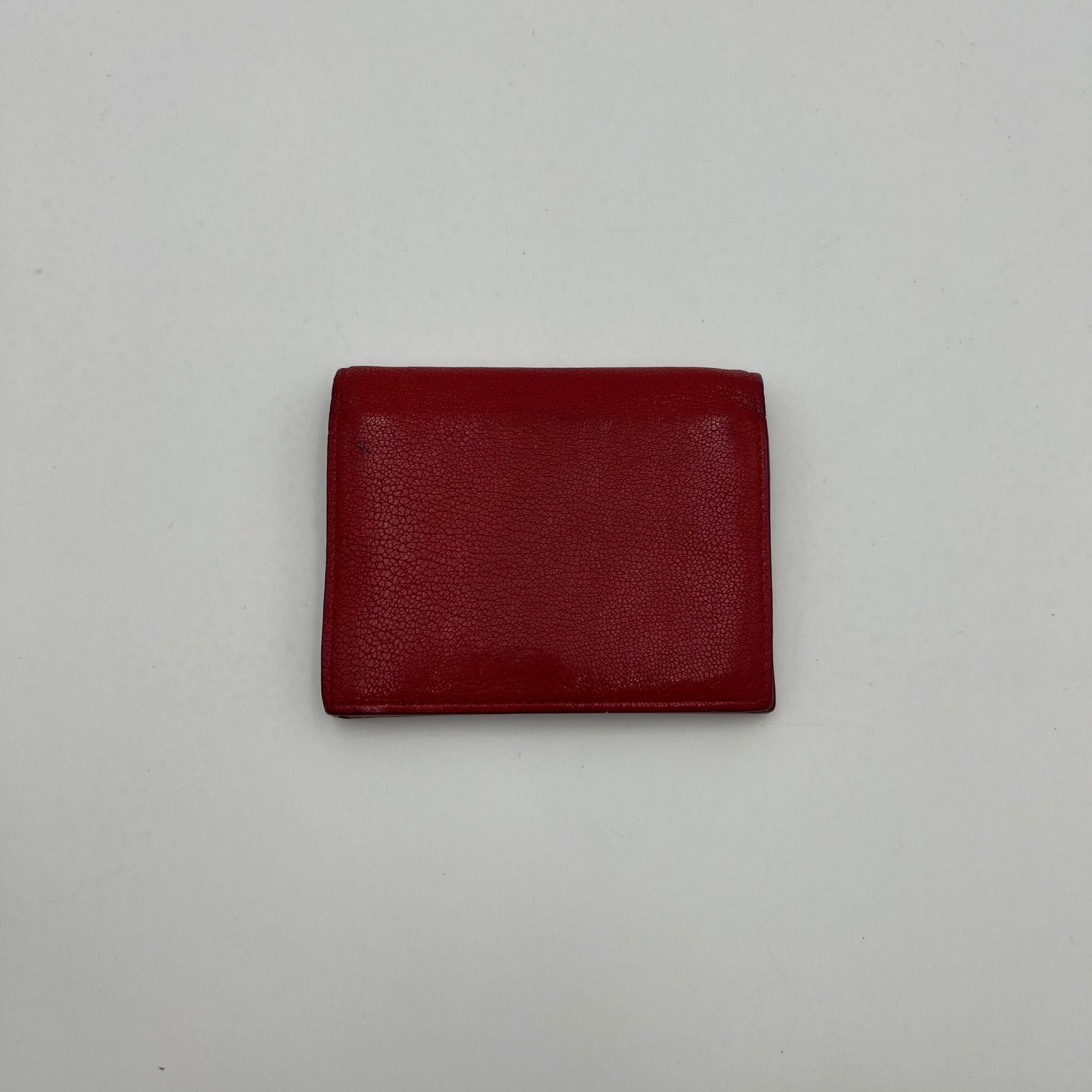 Miu Miu Red Leather Bifold Short Wallet