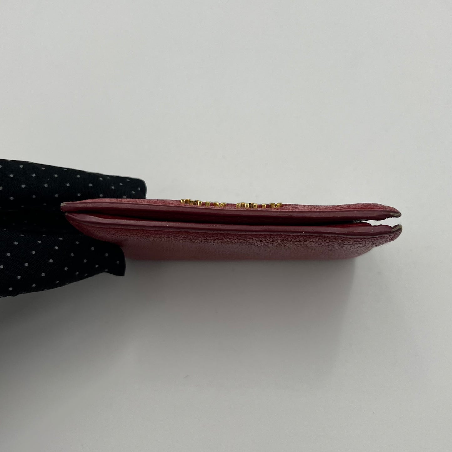 Miu Miu Red Leather Bifold Short Wallet