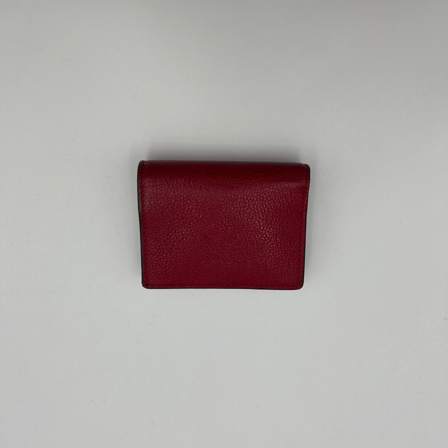Gucci Red Leather Interlocking G Horsebit Zumi Chain Short Wallet