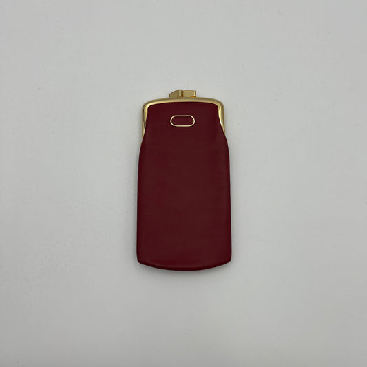 Shiseido Burgundy Leather Kisslock Pouch