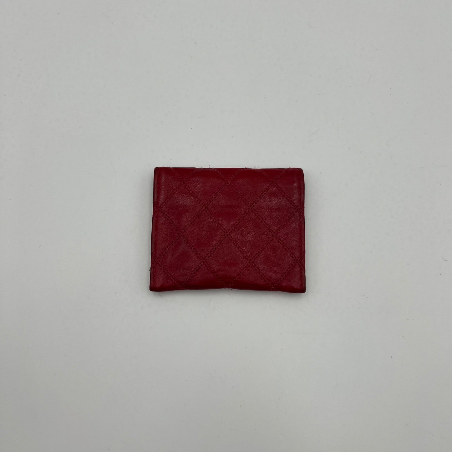 Chanel Red Quilted Envelope Card Holder