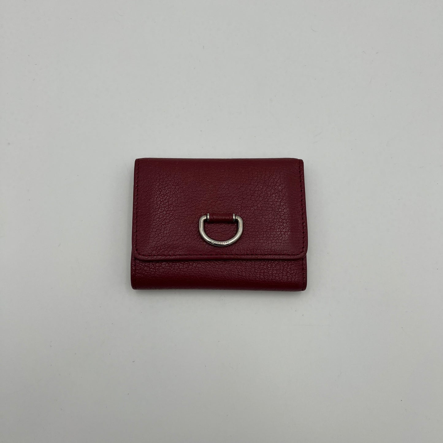 Burberry Burgundy Leather Crimson Trifold Short Wallet