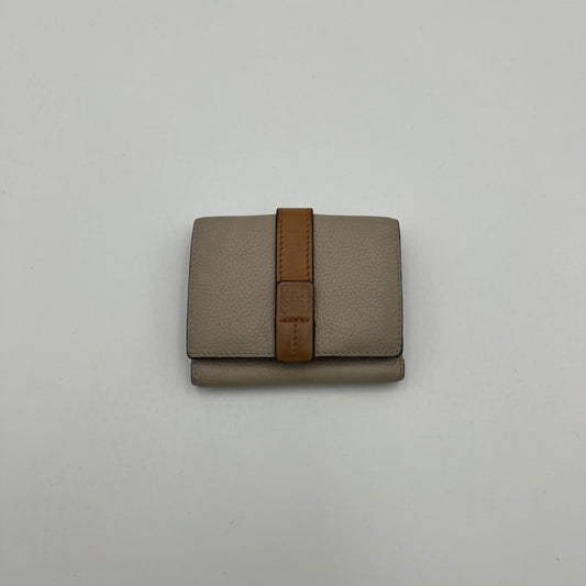 Loewe Neutral Leather Anagram Mini Trifold Wallet