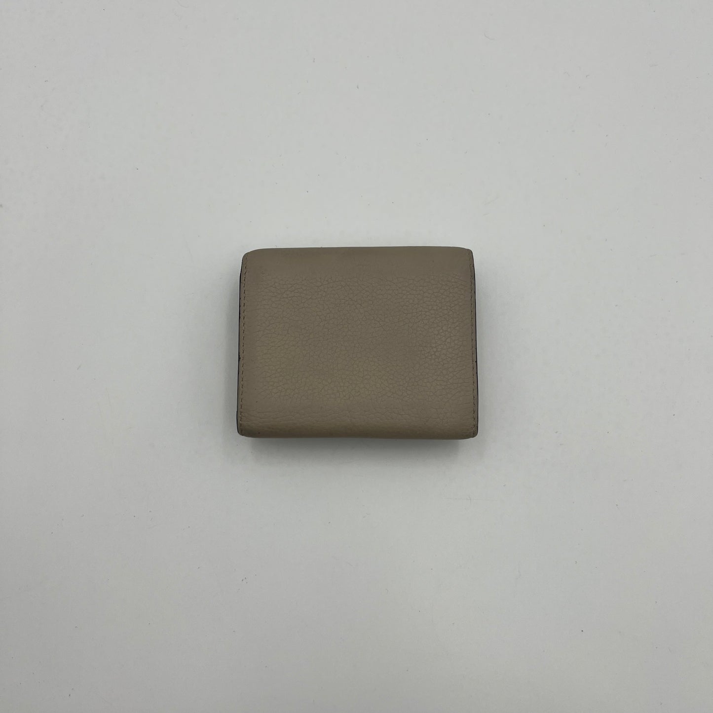 Loewe Neutral Leather Anagram Mini Trifold Wallet