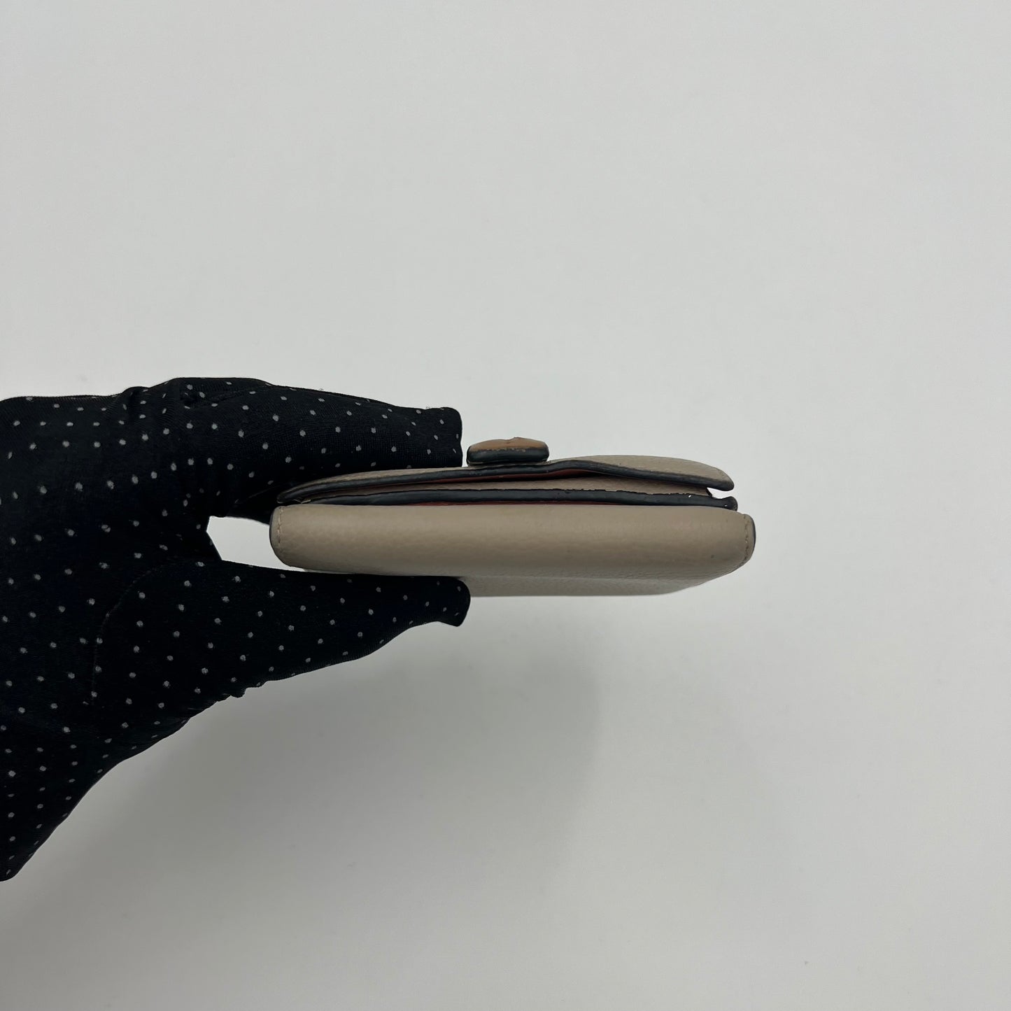 Loewe Neutral Leather Anagram Mini Trifold Wallet