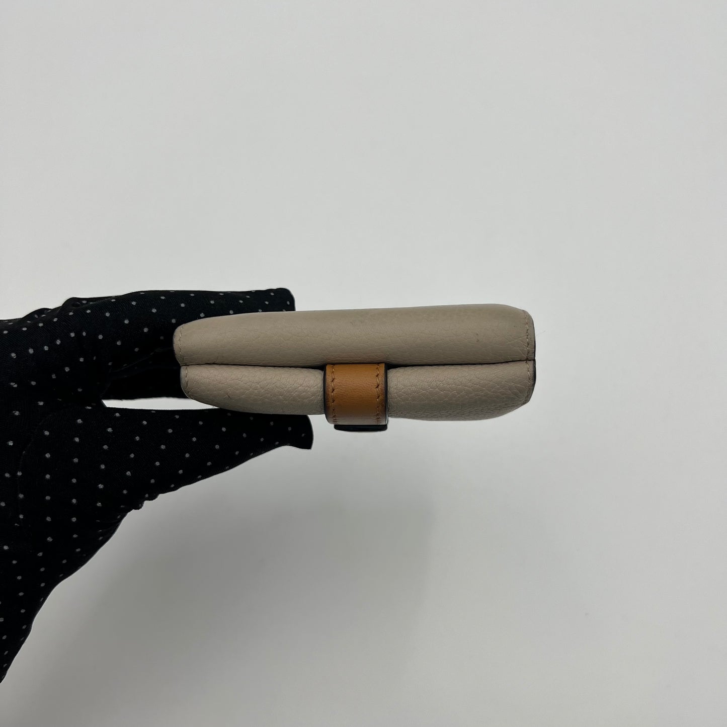 Loewe Neutral Leather Anagram Mini Trifold Wallet