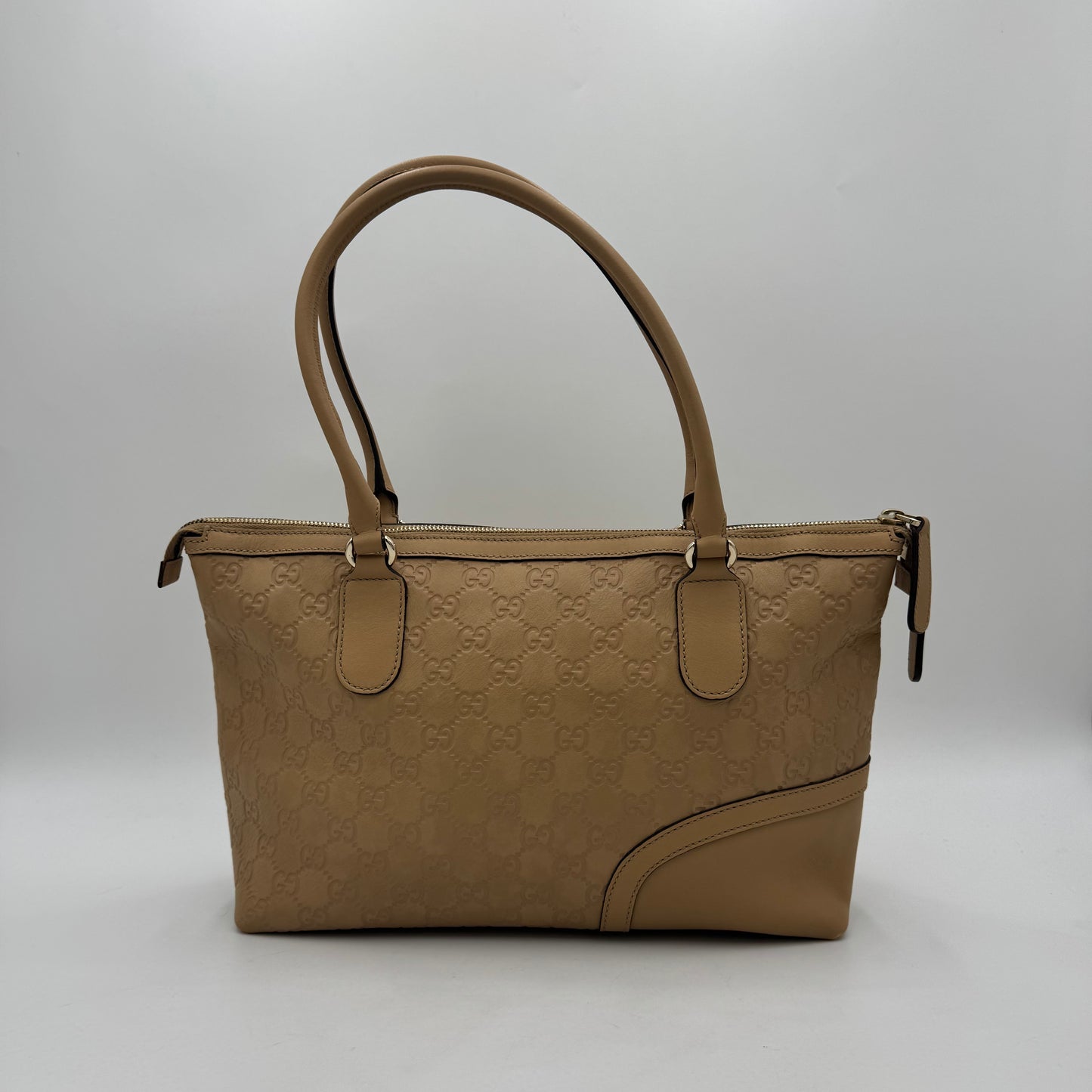 Gucci Beige Guccissima Leather Horsebit Tassel Tote Shoulder Bag