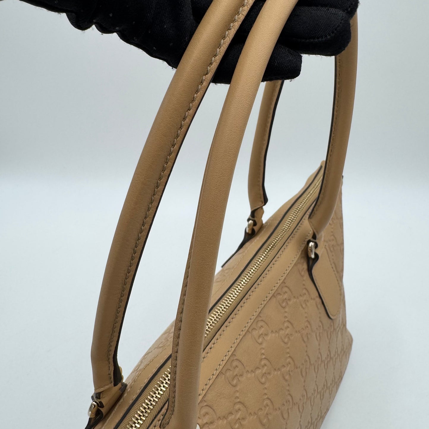 Gucci Beige Guccissima Leather Horsebit Tassel Tote Shoulder Bag