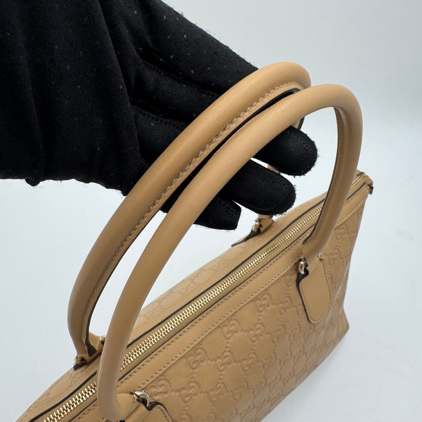 Gucci Beige Guccissima Leather Horsebit Tassel Tote Shoulder Bag