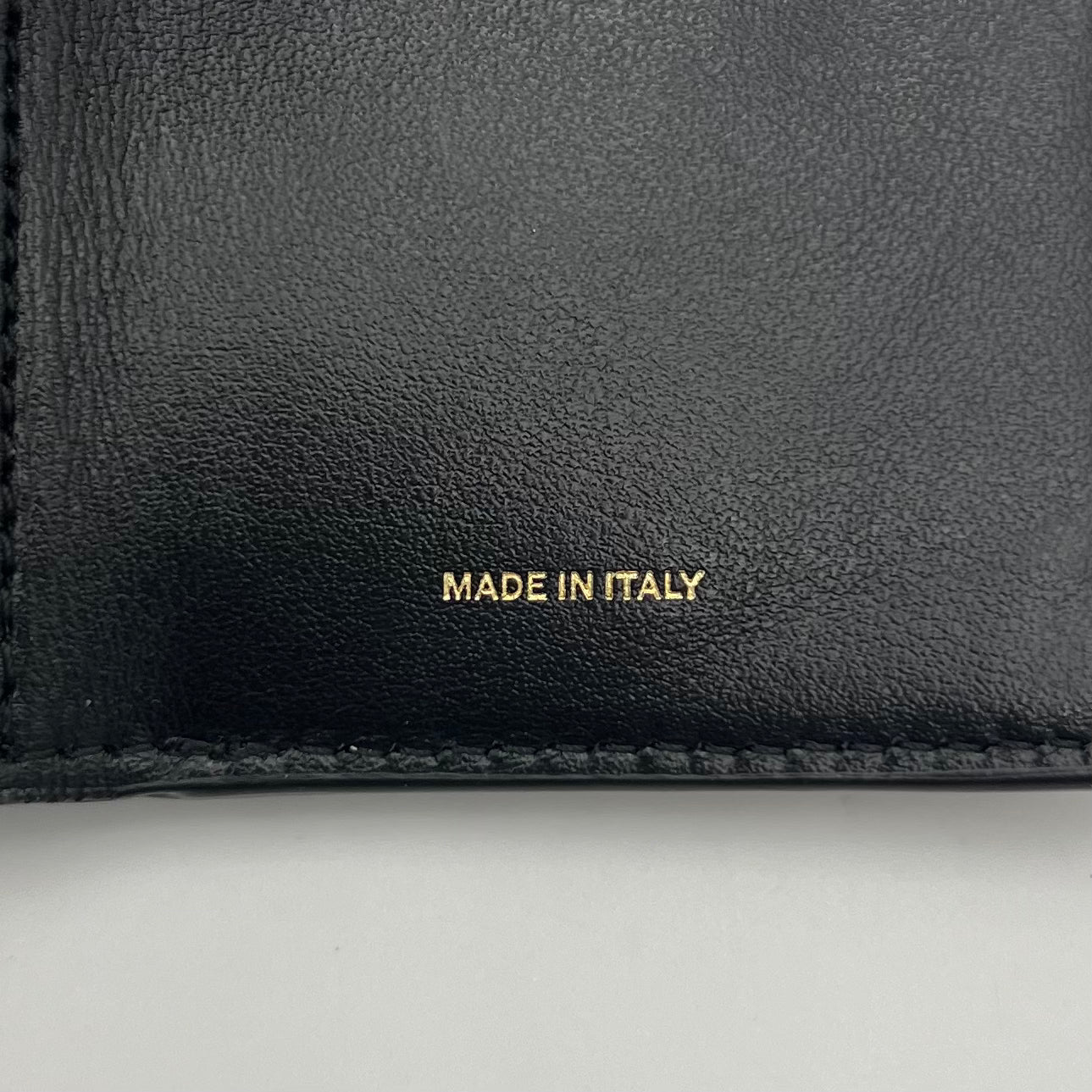 Burberry Black Grained Leather Trifold Short Wallet