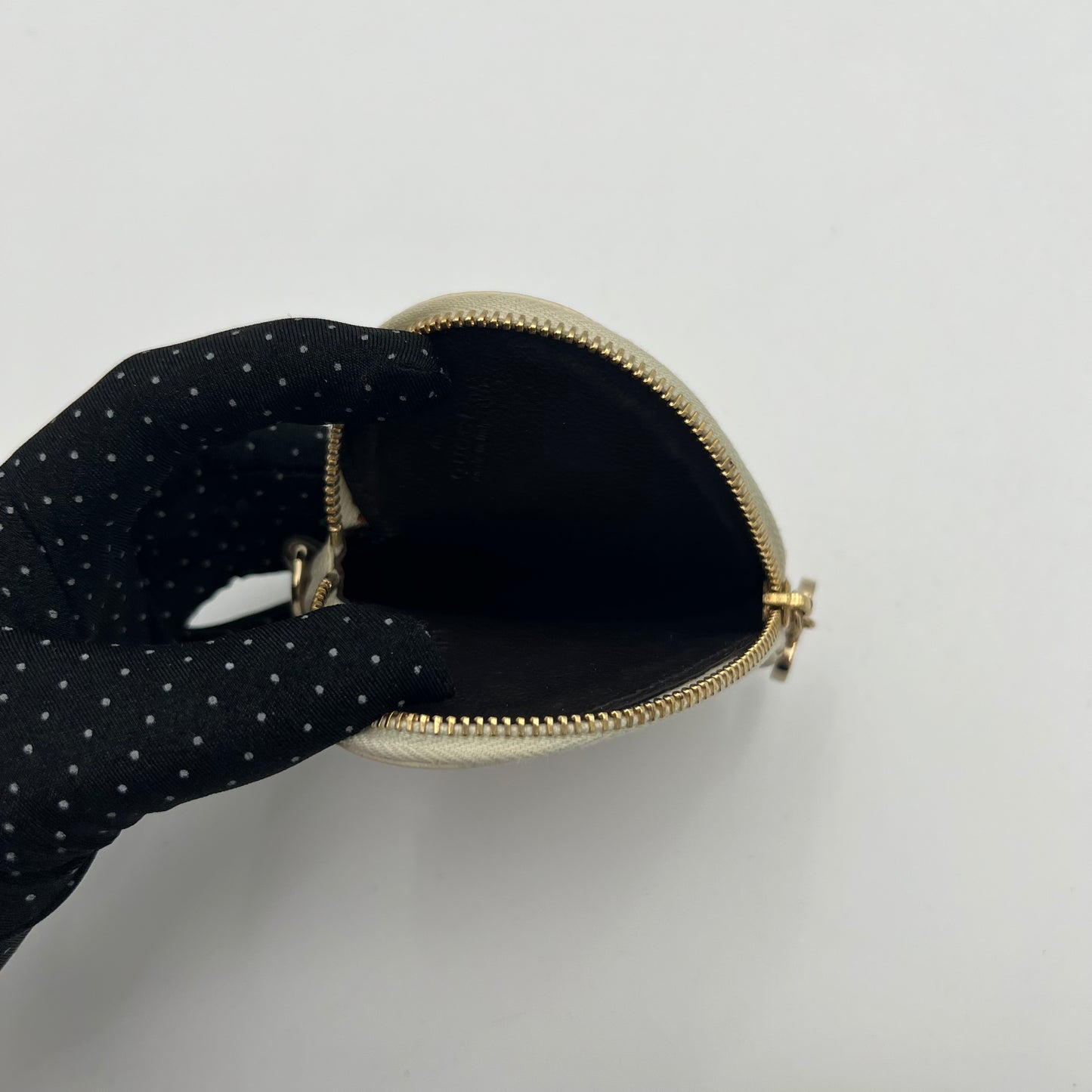Gucci Pink Monogram Canvas Heart Coin Purse