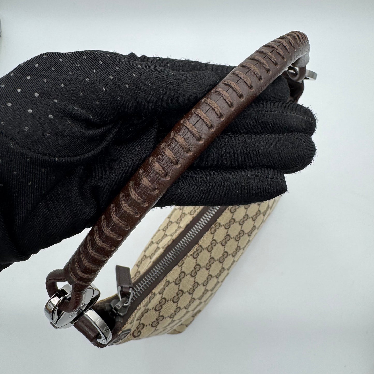 Gucci Brown Monogram Canvas and Leather Hobo Shoulder Bag