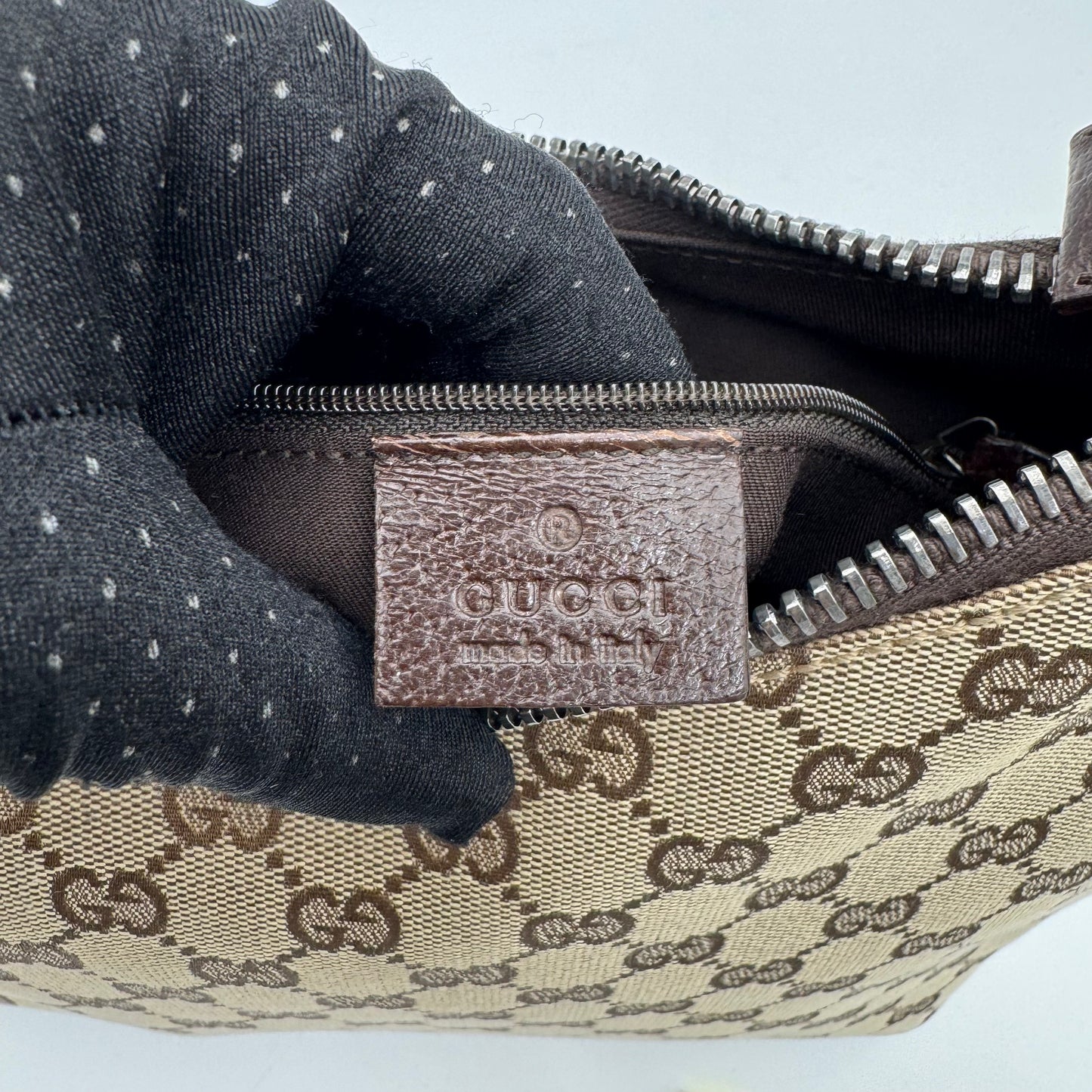 Gucci Brown Monogram Canvas and Leather Hobo Shoulder Bag