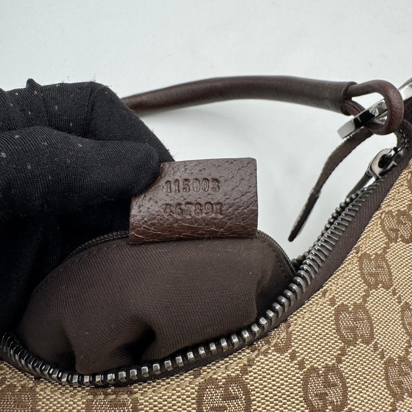 Gucci Brown Monogram Canvas and Leather Hobo Shoulder Bag