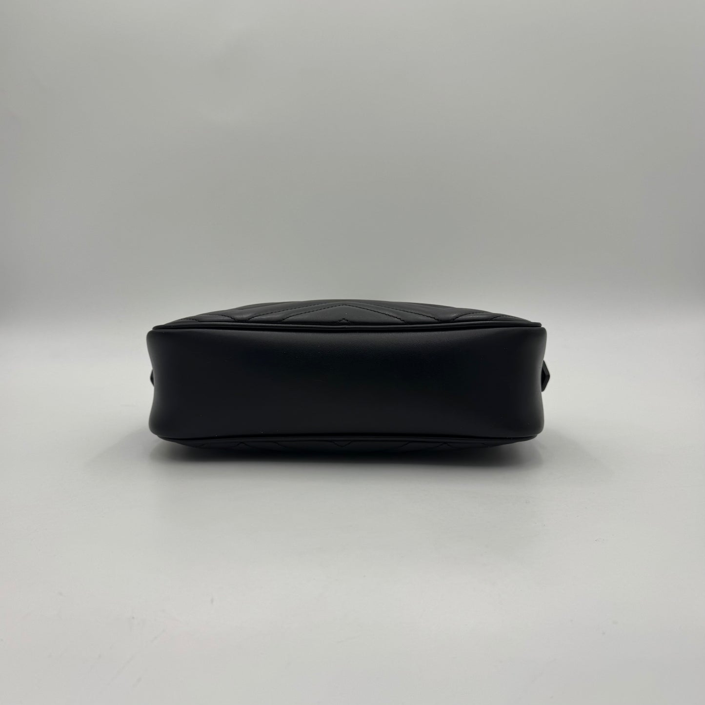 Gucci Black Quilted Leather Marmont Small Camera Bag GHW
