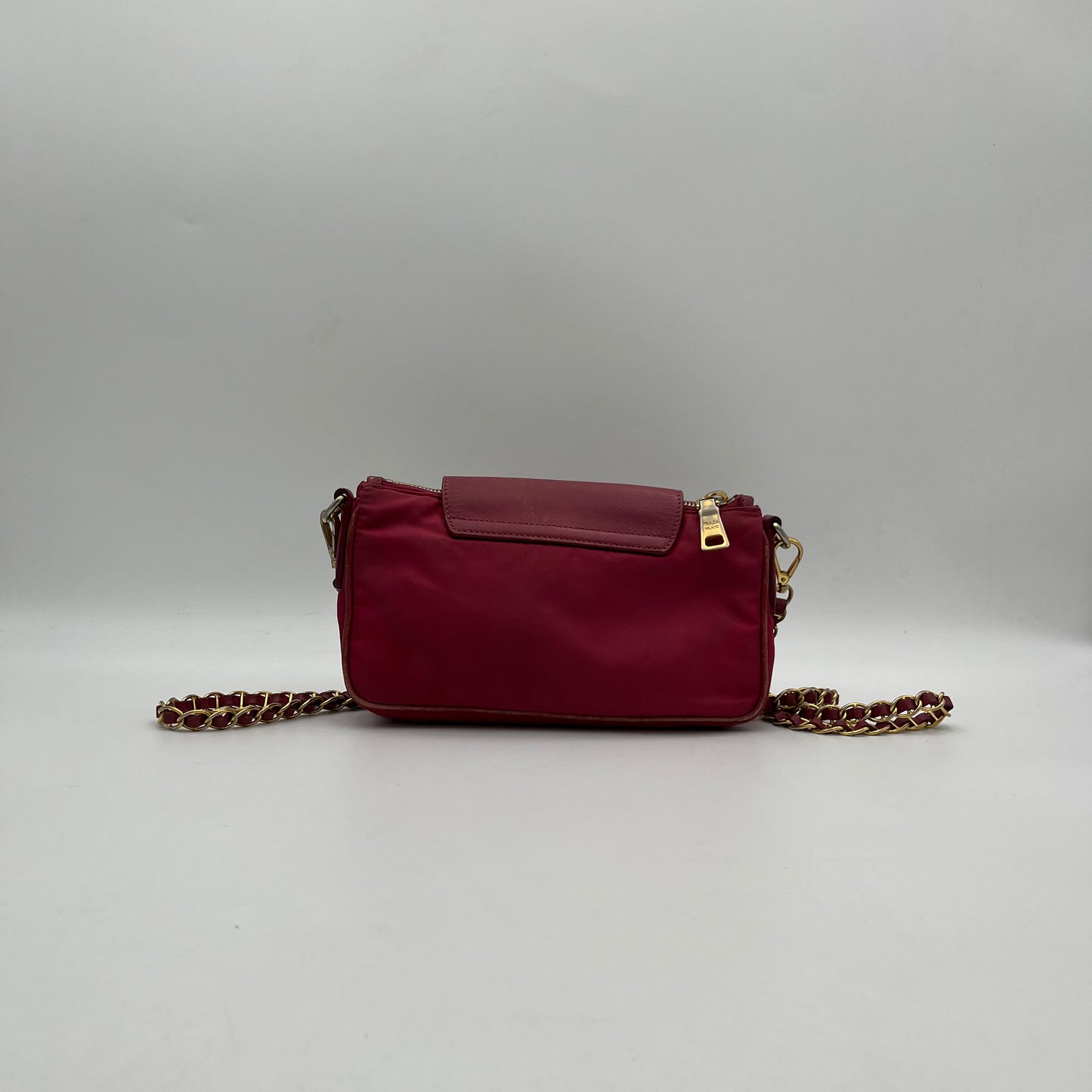 Prada Pink Tessuto Saffiano Chain Crossbody