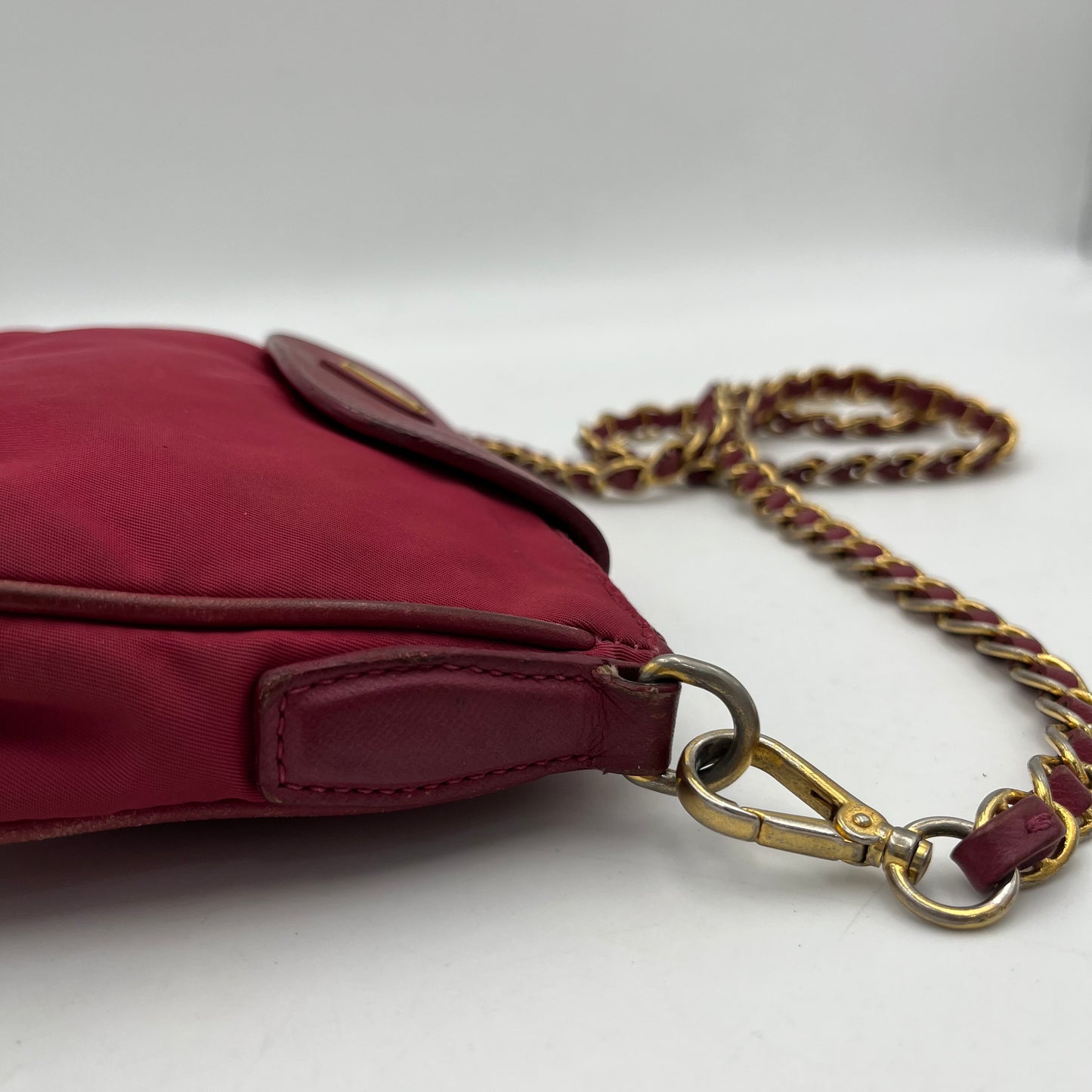 Prada Pink Tessuto Saffiano Chain Crossbody