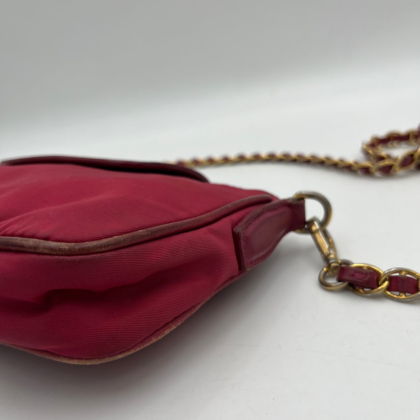 Prada Pink Tessuto Saffiano Chain Crossbody