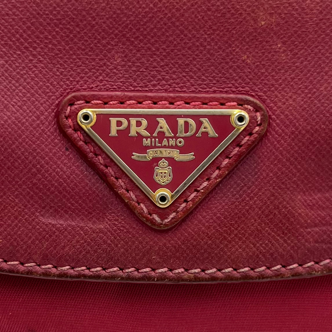 Prada Pink Tessuto Saffiano Chain Crossbody