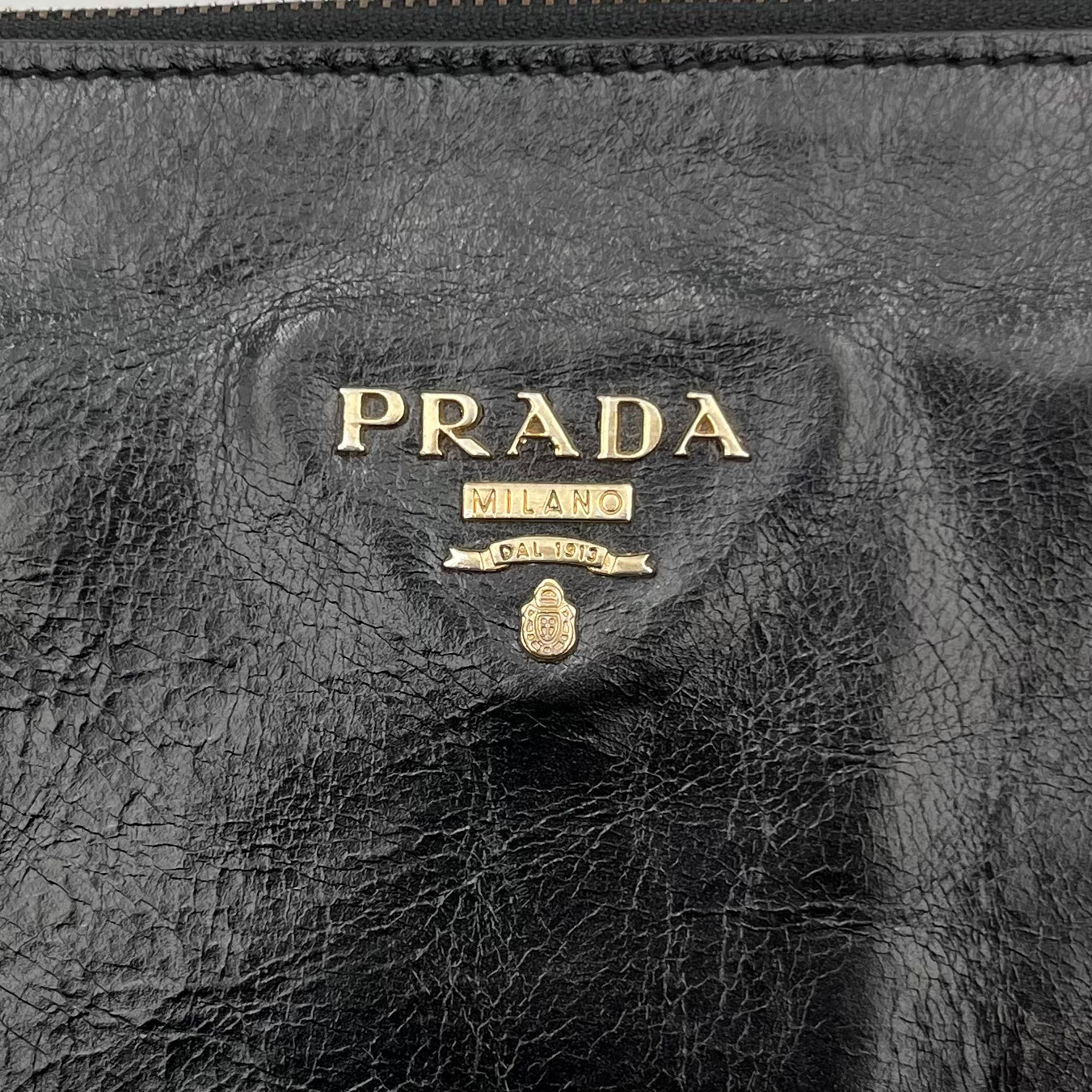 Prada Black Leather Pochette